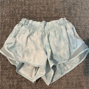 Lululemon hotty hot light blue tie dye shorts